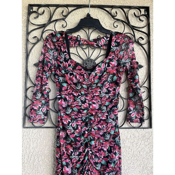 Guess floral print gathered  dress - size small - multicolored - Picture 5 of 11